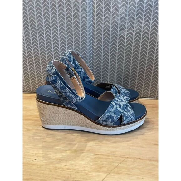 Cole Haan Women's Cloud Ankle Strap Espadrille Wedge Sandals - Picture 6 of 9